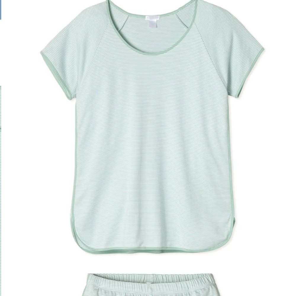 Lake Pajamas Pima Shorts Set in Parisian Green Small